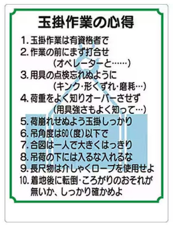 つくし工房　53-FS　玉掛関係標識　玉掛作業の心得